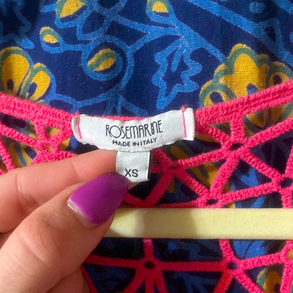 Airy bright pink satin summer party dress with crochet straps and sequins. - Picture 6 of 7